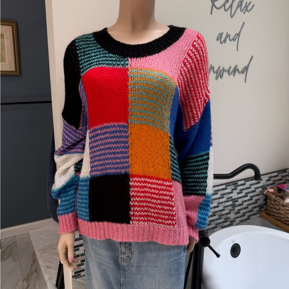STINE GOYA Sana Color block, Crew Neck Sweater, XL - Picture 5 of 10